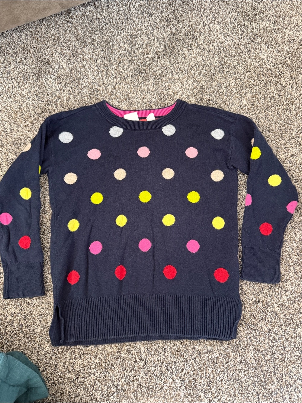 Baby Gap navy blue polka dot cotton sweater size girls 4-5